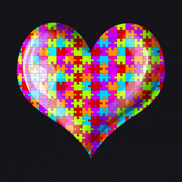 Jigsaw Puzzle Heart Autism Awareness by SinBle